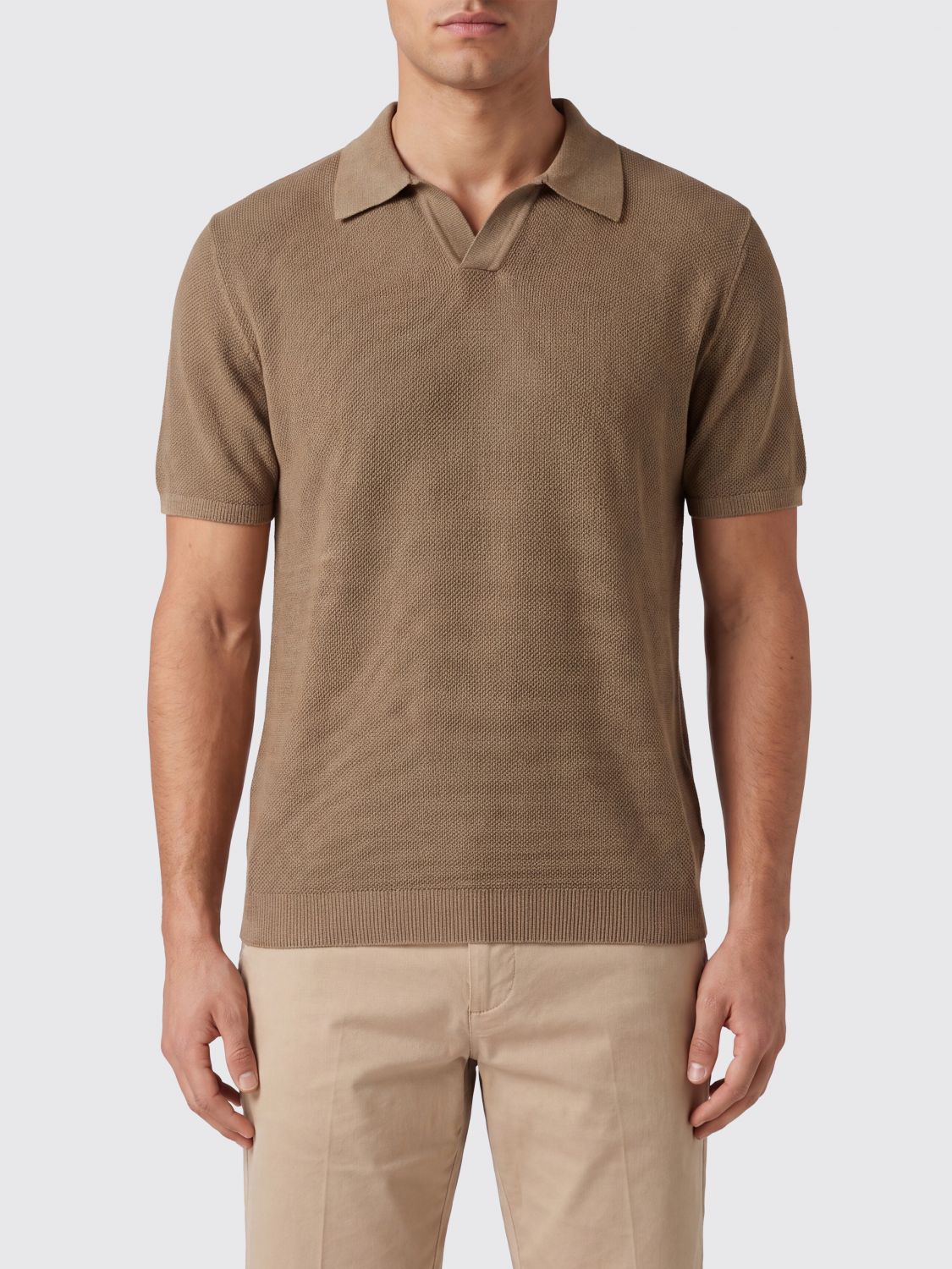 ROBERTO COLLINA Linen Polo Shirt