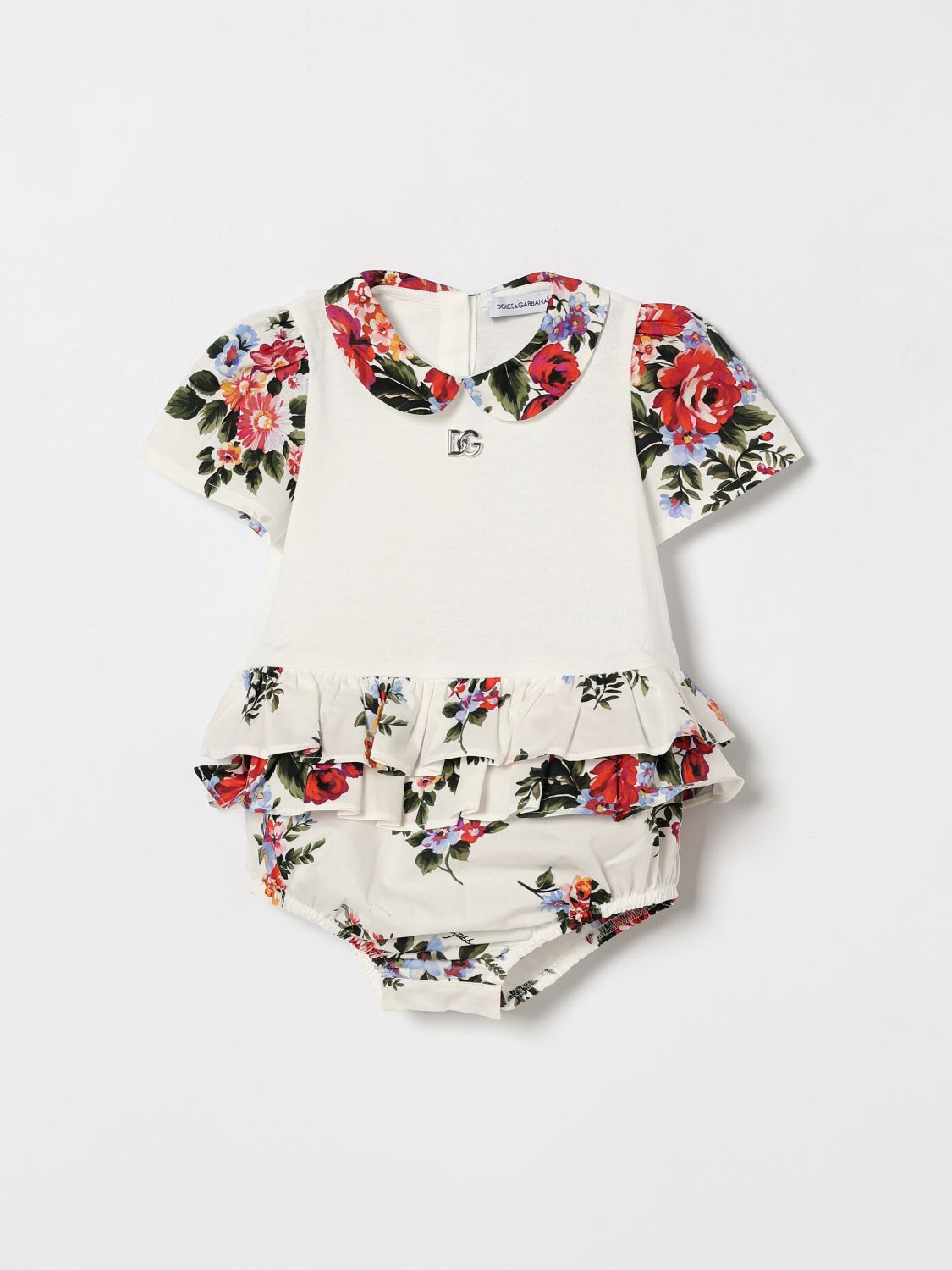 DOLCE & GABBANA Blumiger Baumwoll-Strampler