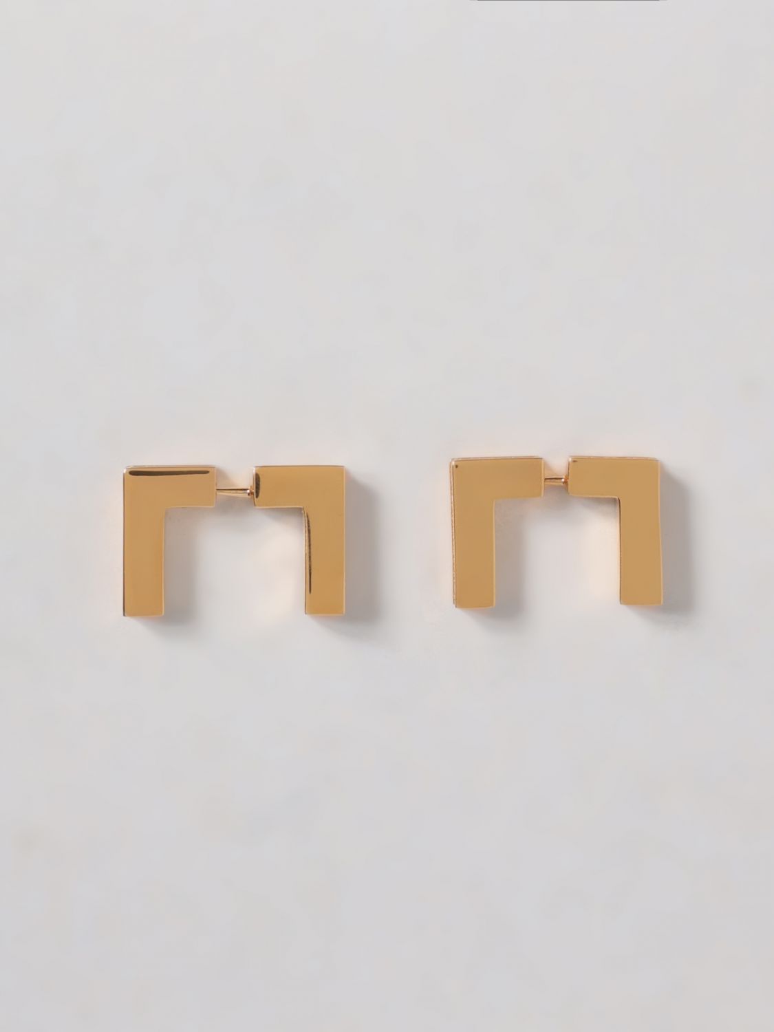 ELISABETTA FRANCHI Brass logo earrings