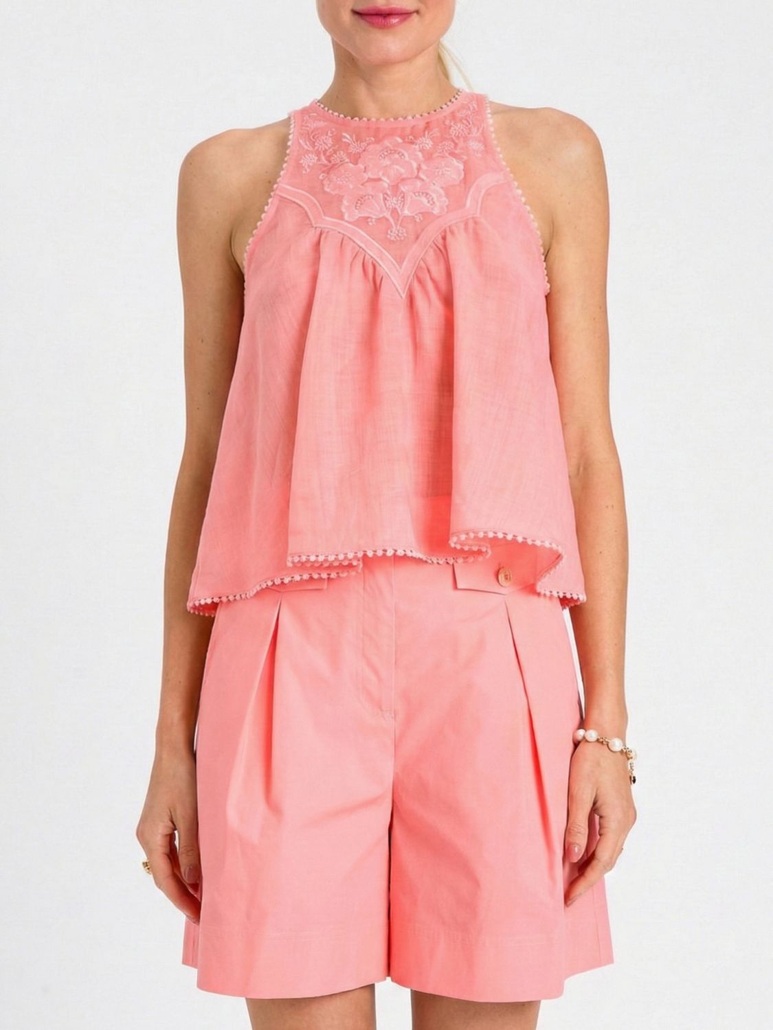 Twinset Besticktes Leinentop