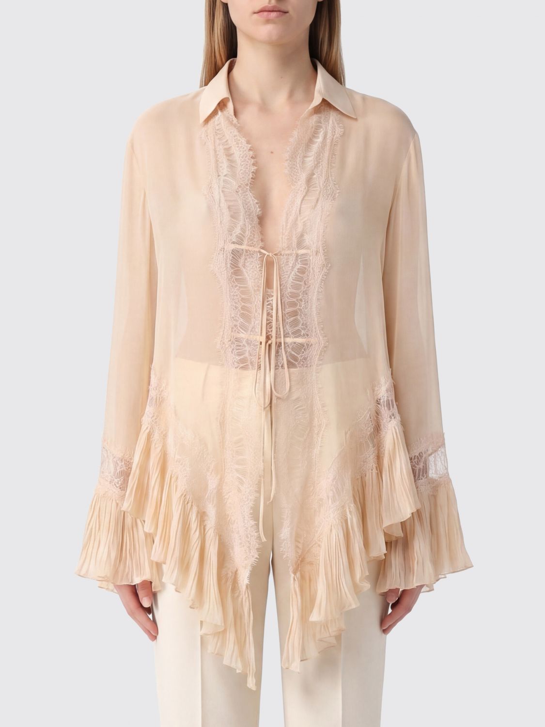 BLUMARINE Shirt Woman color Beige