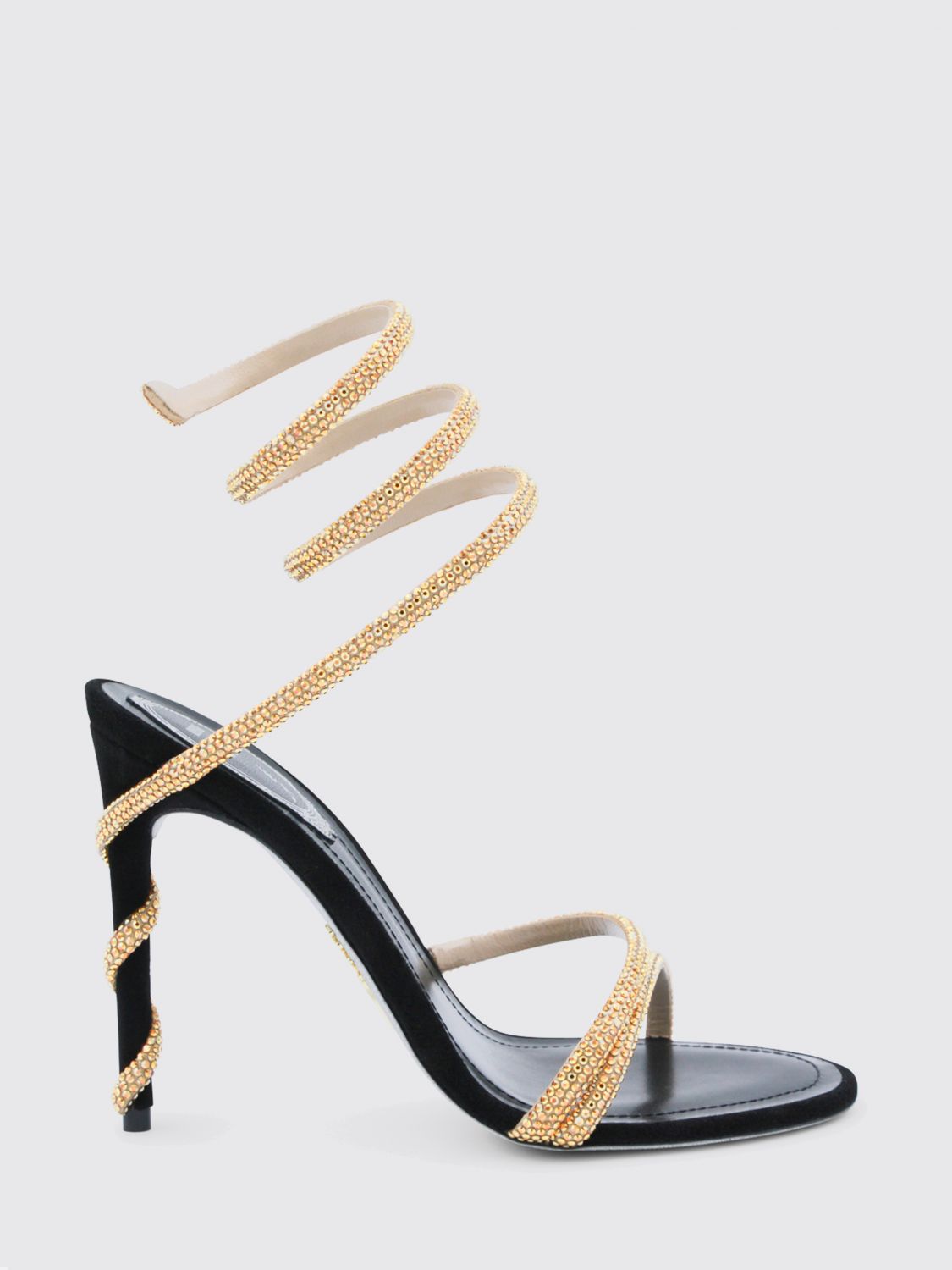Rene Caovilla Cleo Leather Sandals with Rhinestones · 38