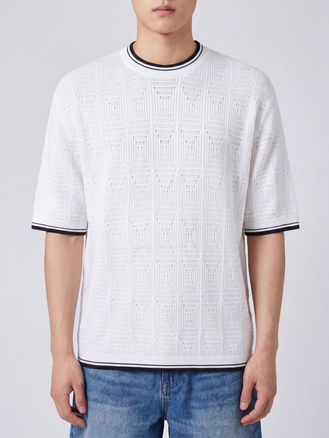 LANEUS T-shirt basic in cotone