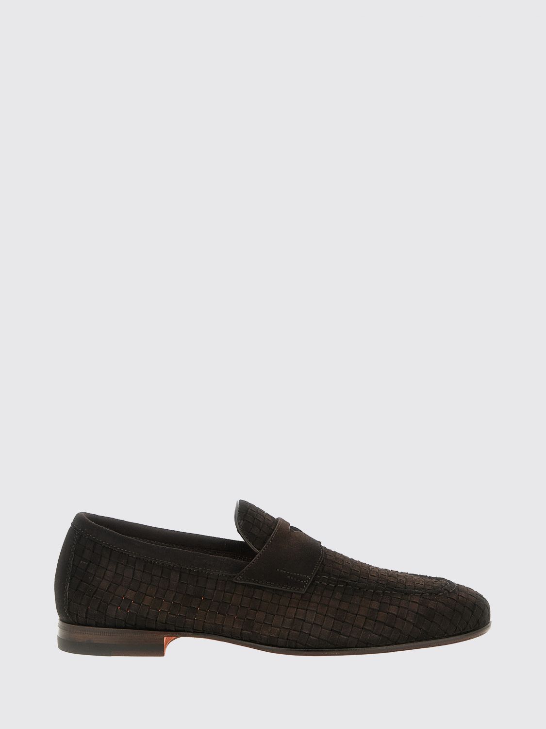 Santoni Carlo Woven Suede Loafers