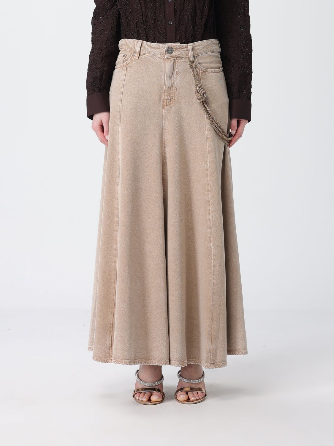 Skirt PINKO Woman color Beige
