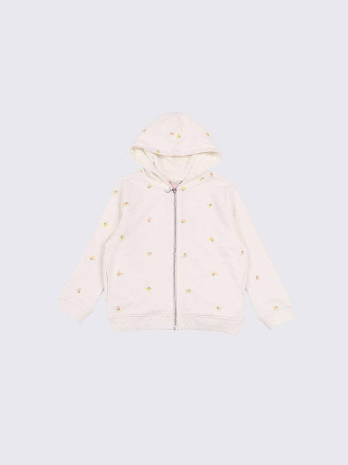 BONPOINT Kapuzenpullover aus Bio-Baumwolle mit Blumenstickerei