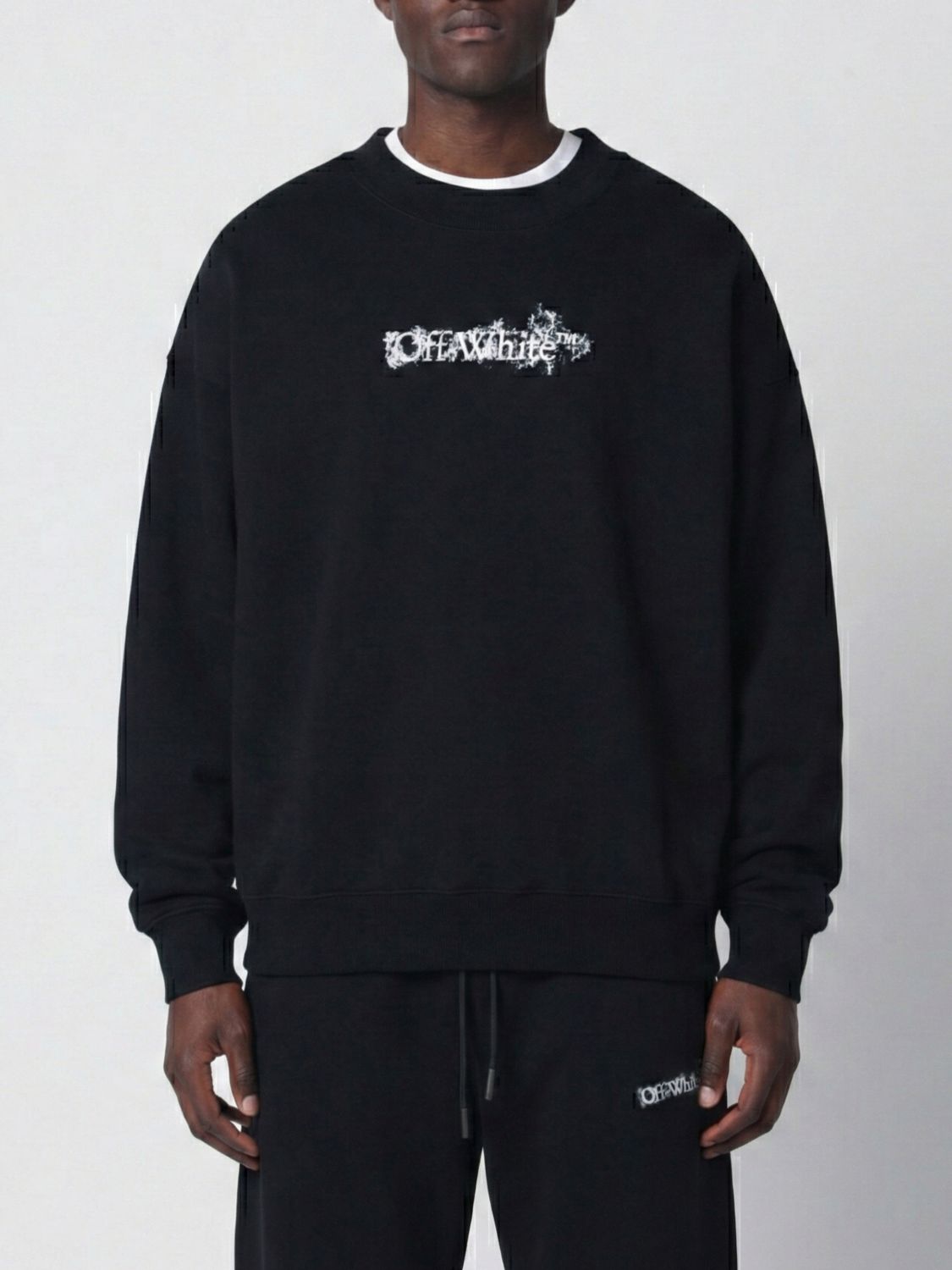 Off-White Off-White Cotton Crewneck Sweatshirt with Arrow　アロー付きオフホワイト コットン クルーネック スウェットシャツ