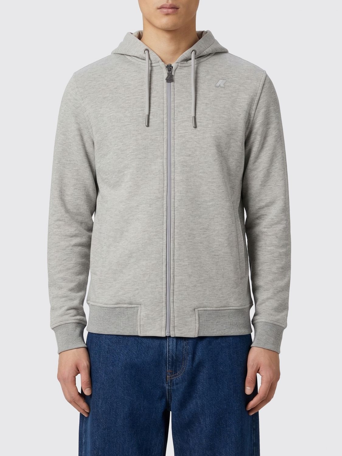 K-way Cotton Hooded Sweatshirt In Gray