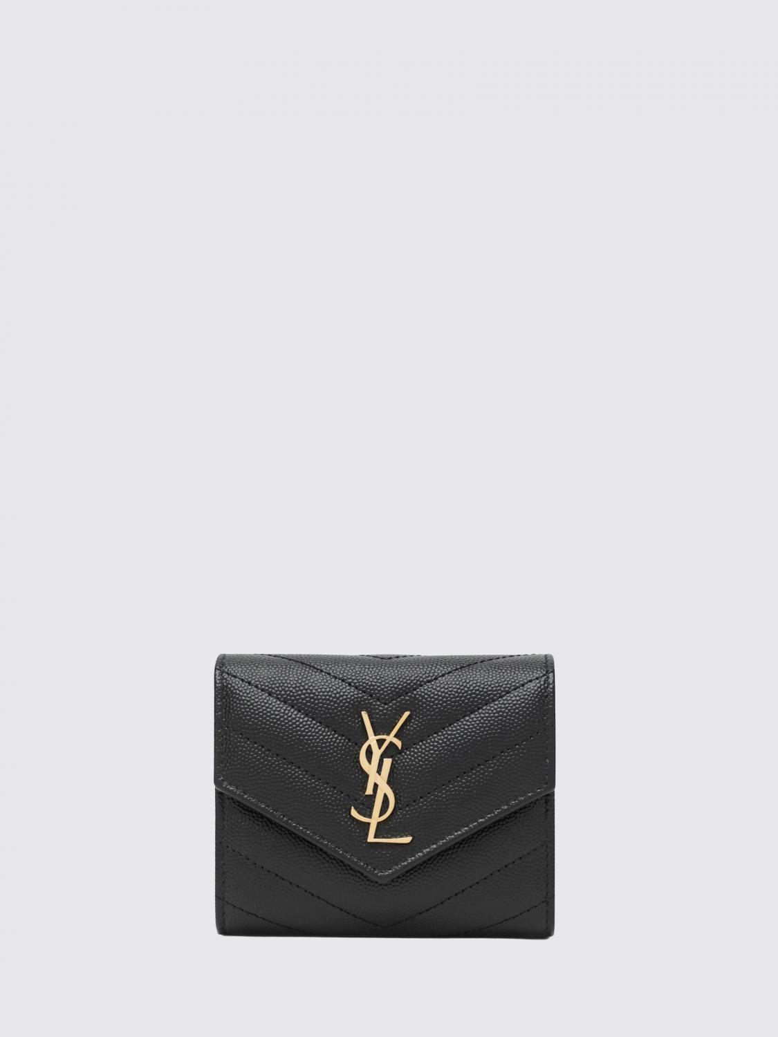 SAINT LAURENT Portafoglio Cassandre in pelle grain de poudre