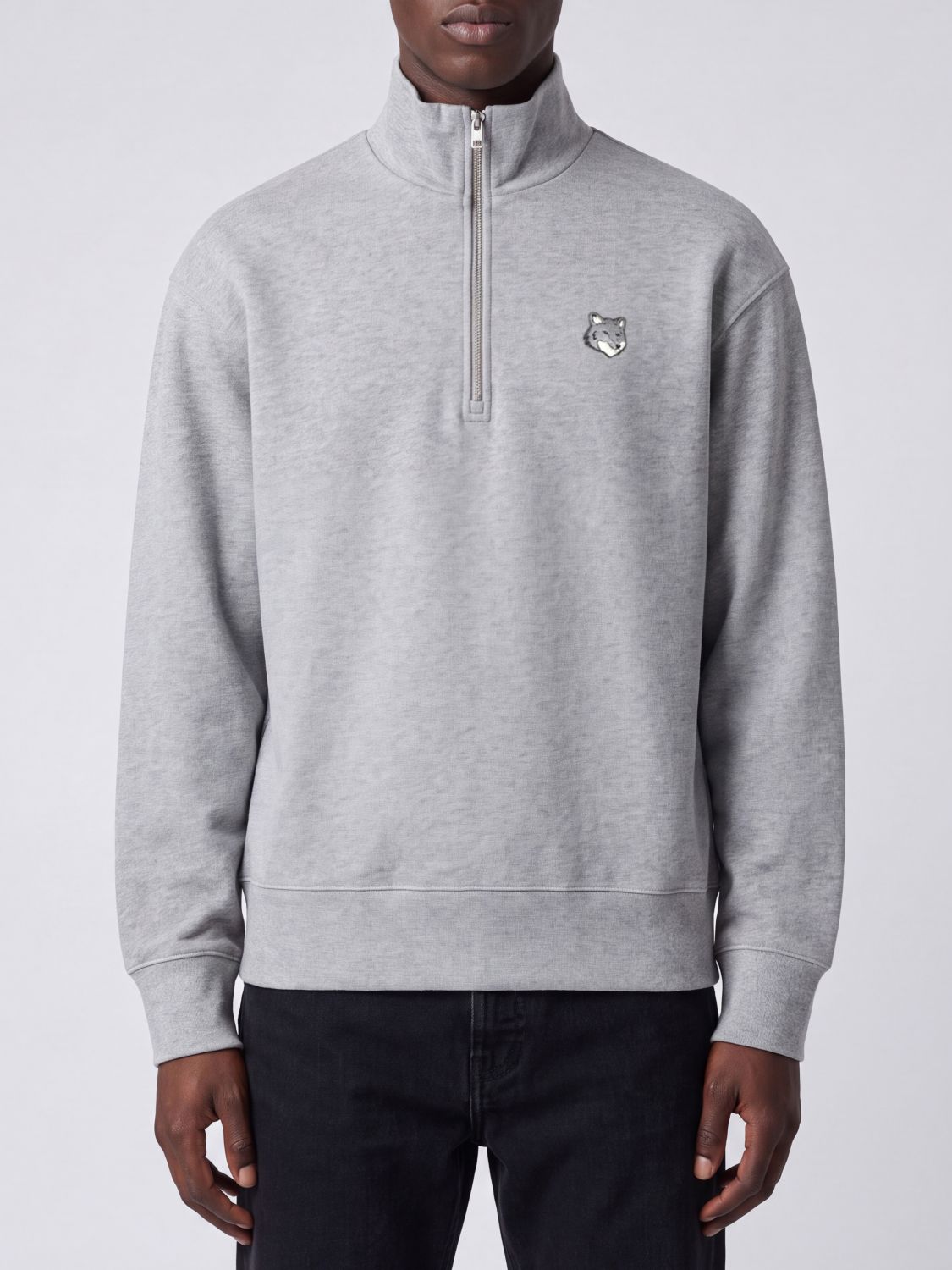 MAISON KITSUNÉ Felpa con zip in cotone