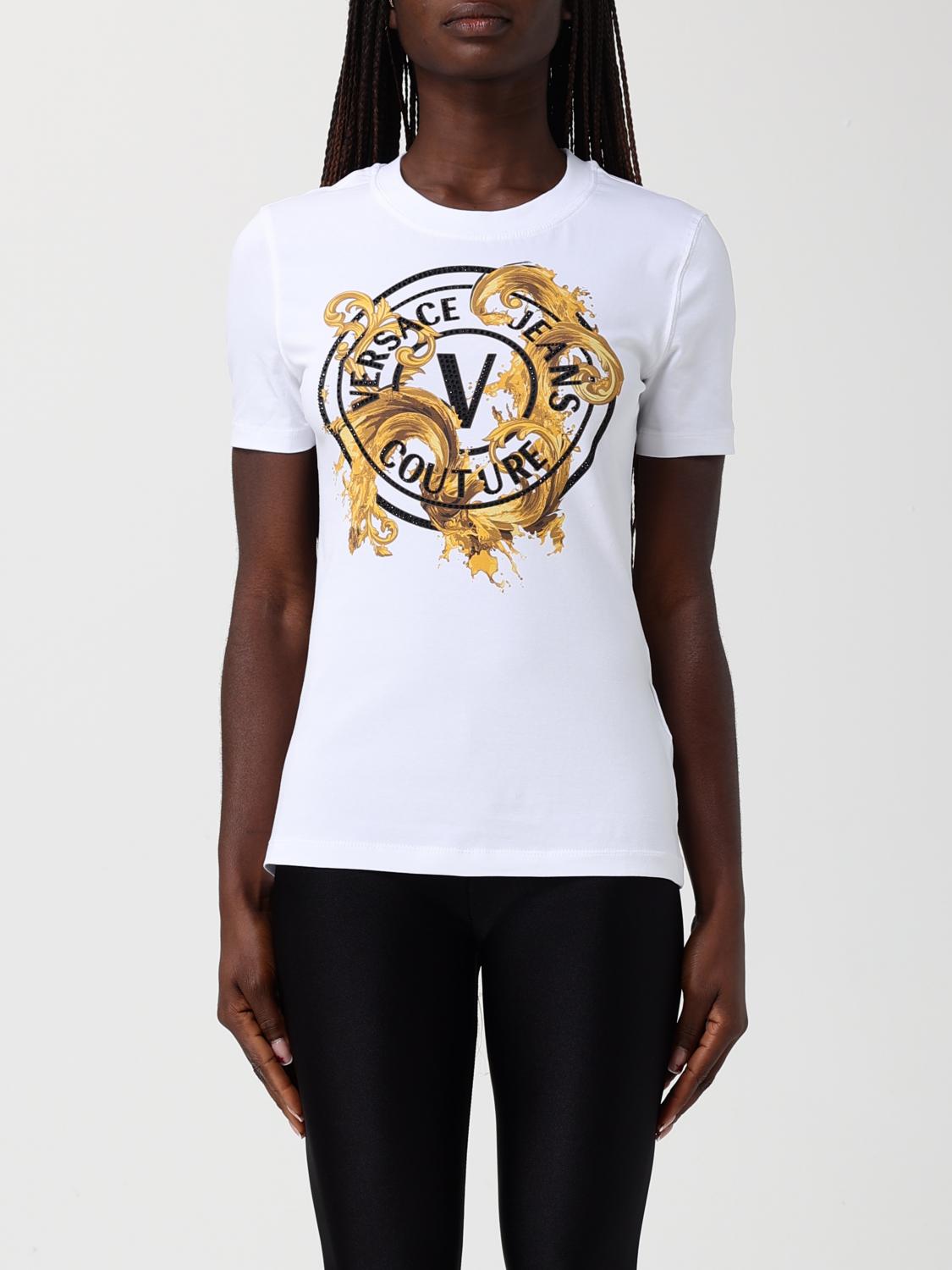 VERSACE JEANS COUTURE Cotton T-Shirts with Logo　VERSACE JEANS COUTURE ロゴ入りコットン T シャツ VERSACE
