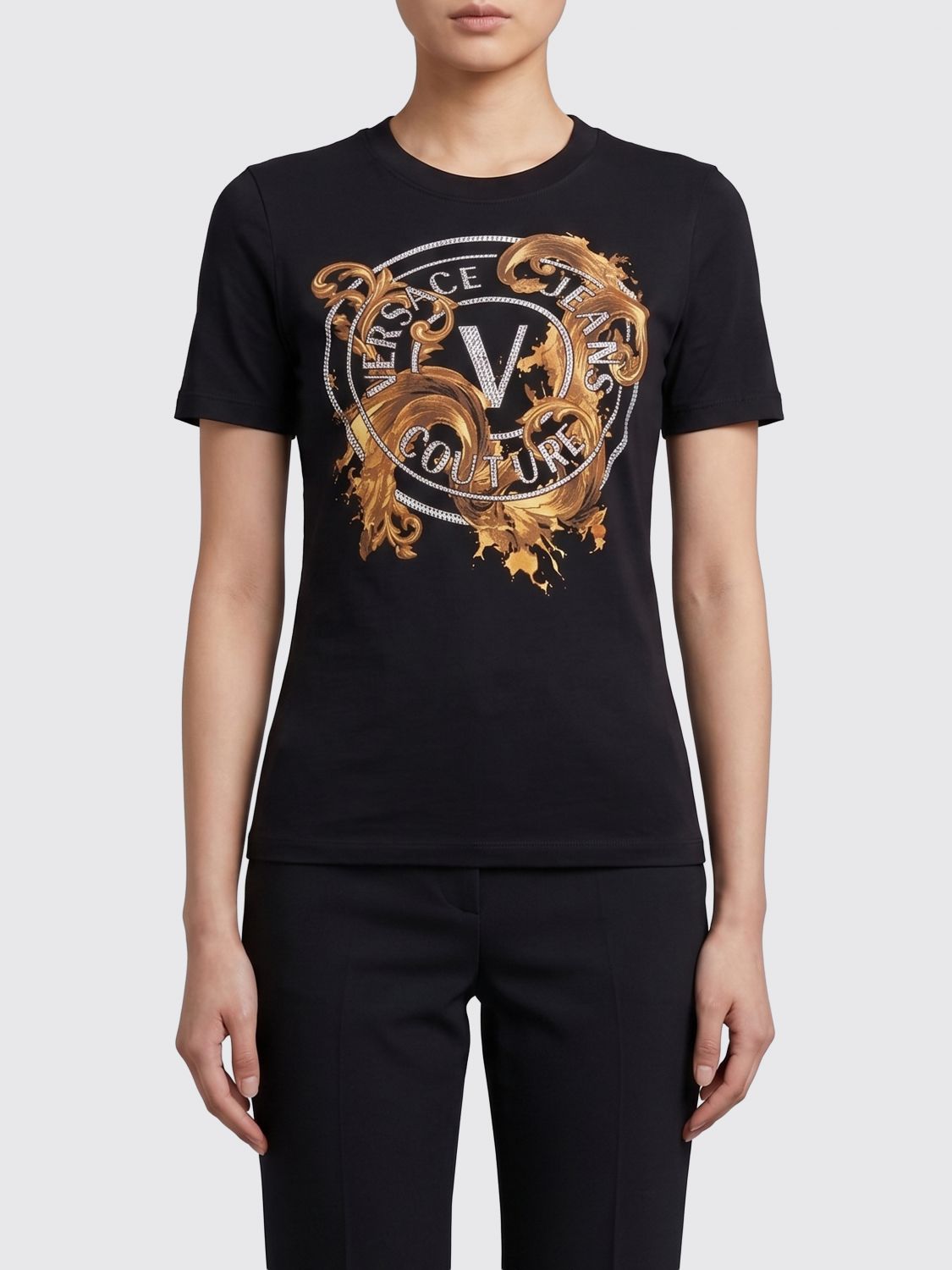 VERSACE JEANS COUTURE Cotton T-Shirts with Logo