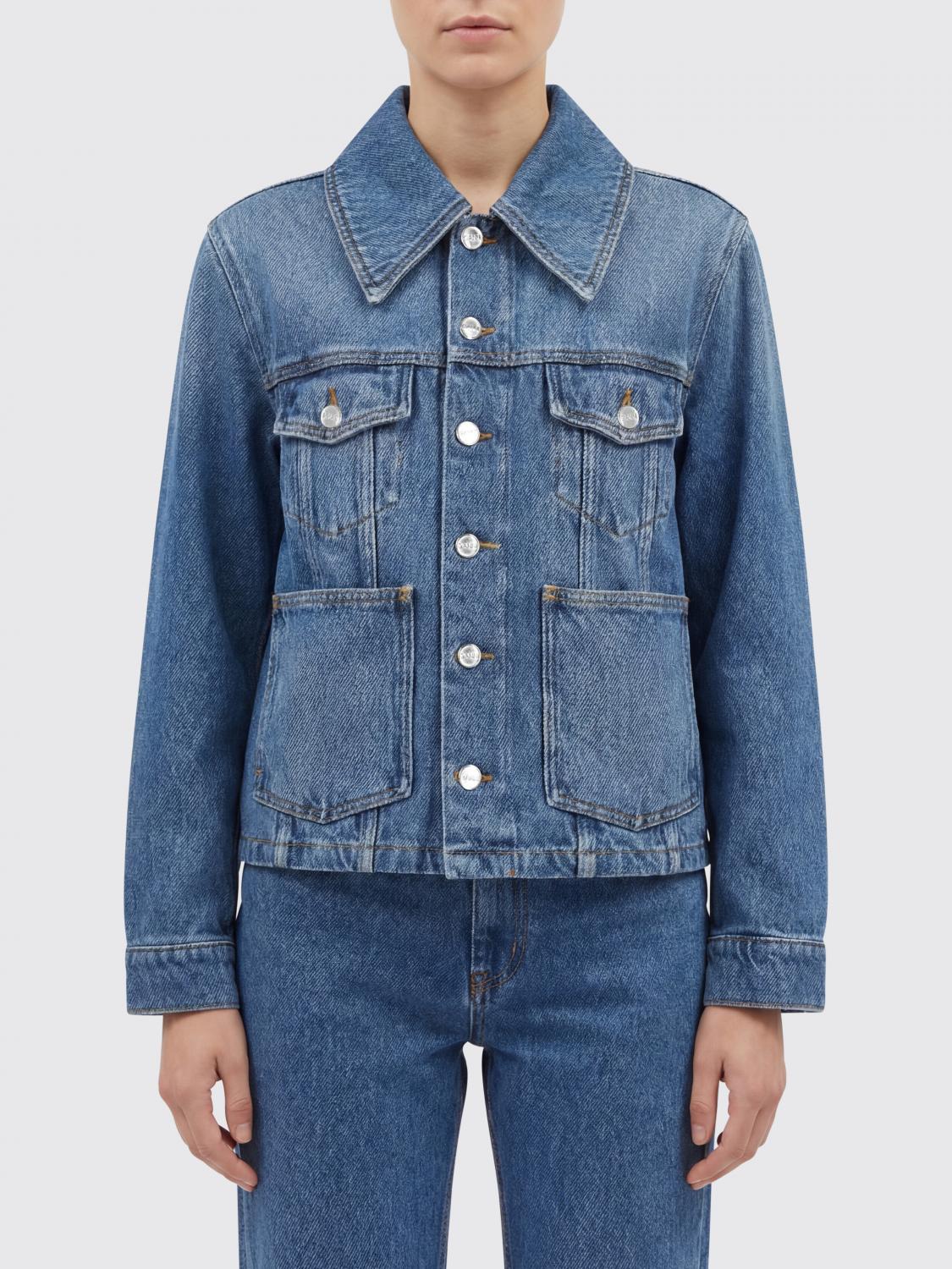GANNI Jacket Woman color Blue