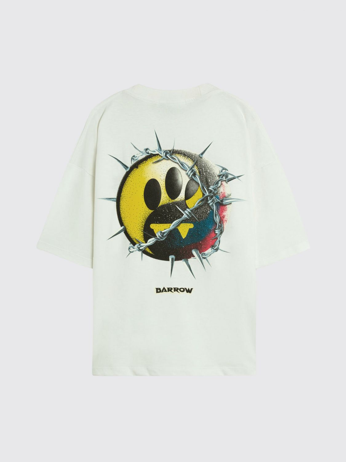 Barrow Printed Crewneck T-shirt In White