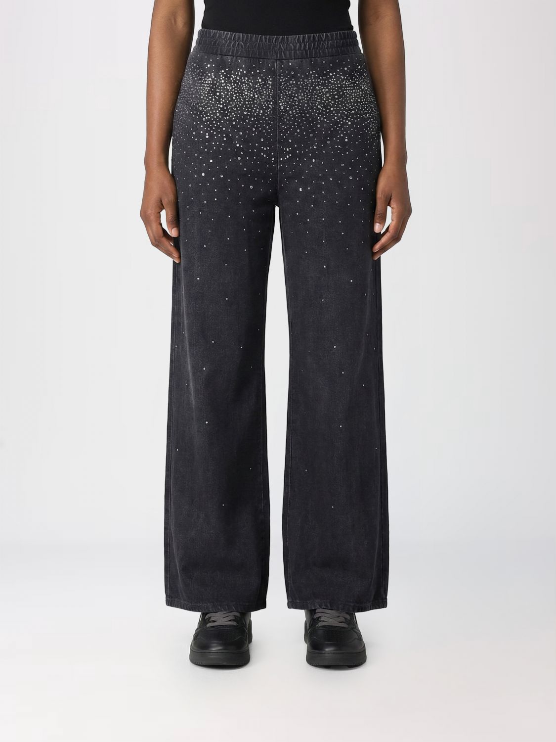 Liu Jo Cotton Trousers with Rhinestones · S