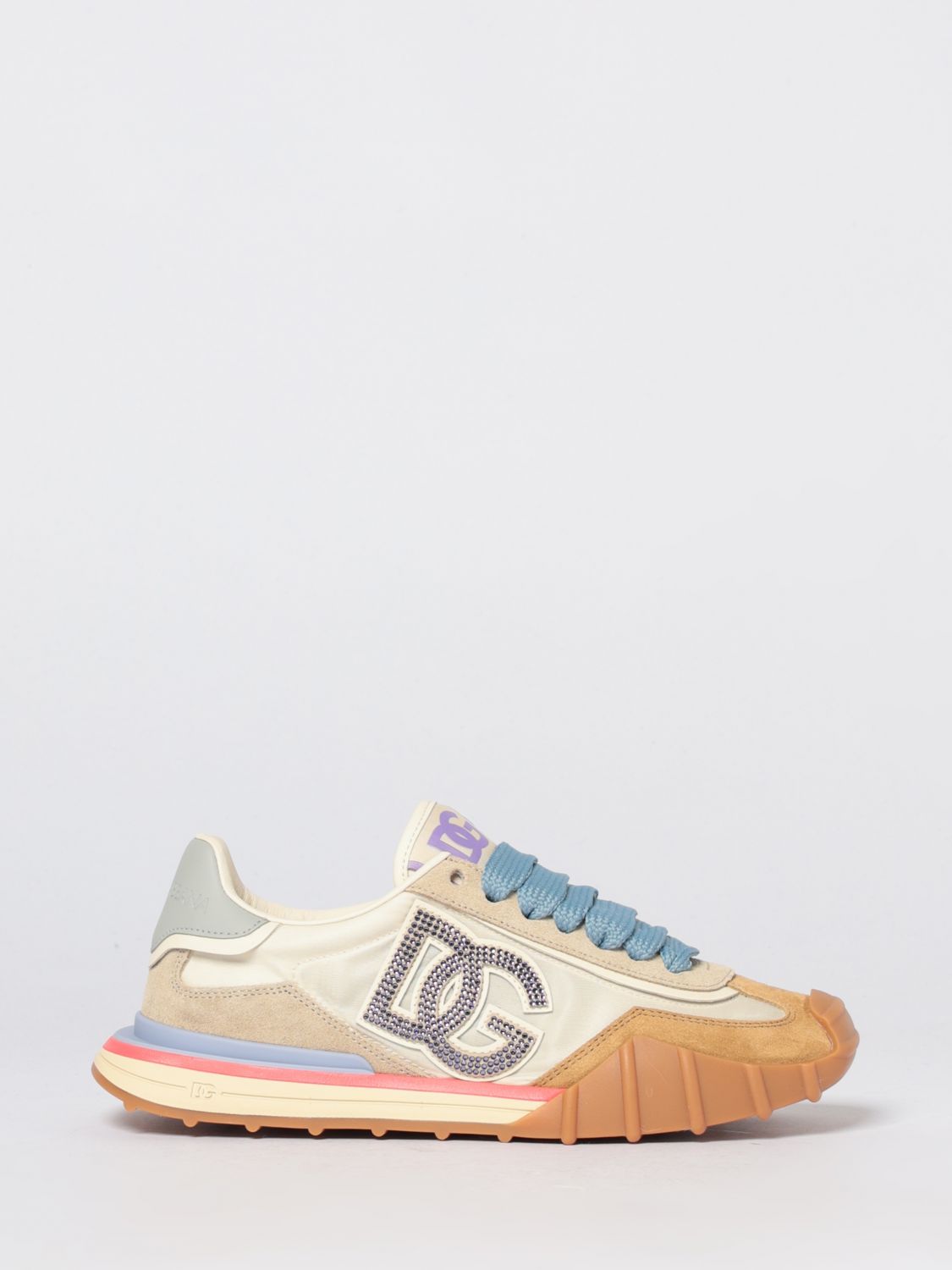 DOLCE & GABBANA DG Athletic Sneakers aus Wildleder und Nylon mit Strasssteinen