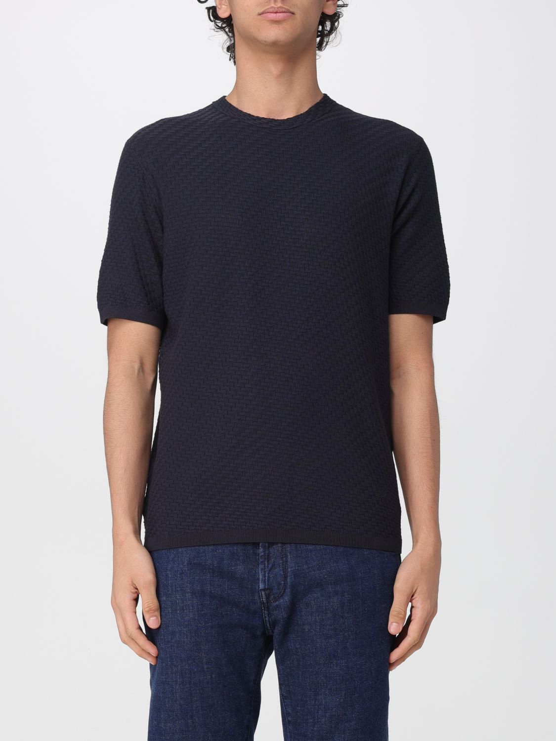 EMPORIO ARMANI Rundhalspullover aus Viskosemischung