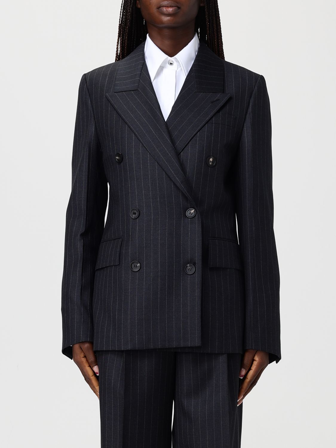 Blazer a doppiopetto di lana gessata Ferragamo