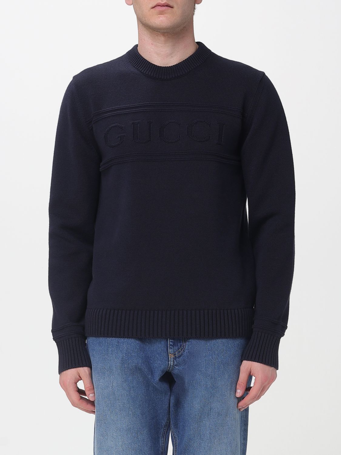 GUCCI Pullover girocollo in cotone e lana