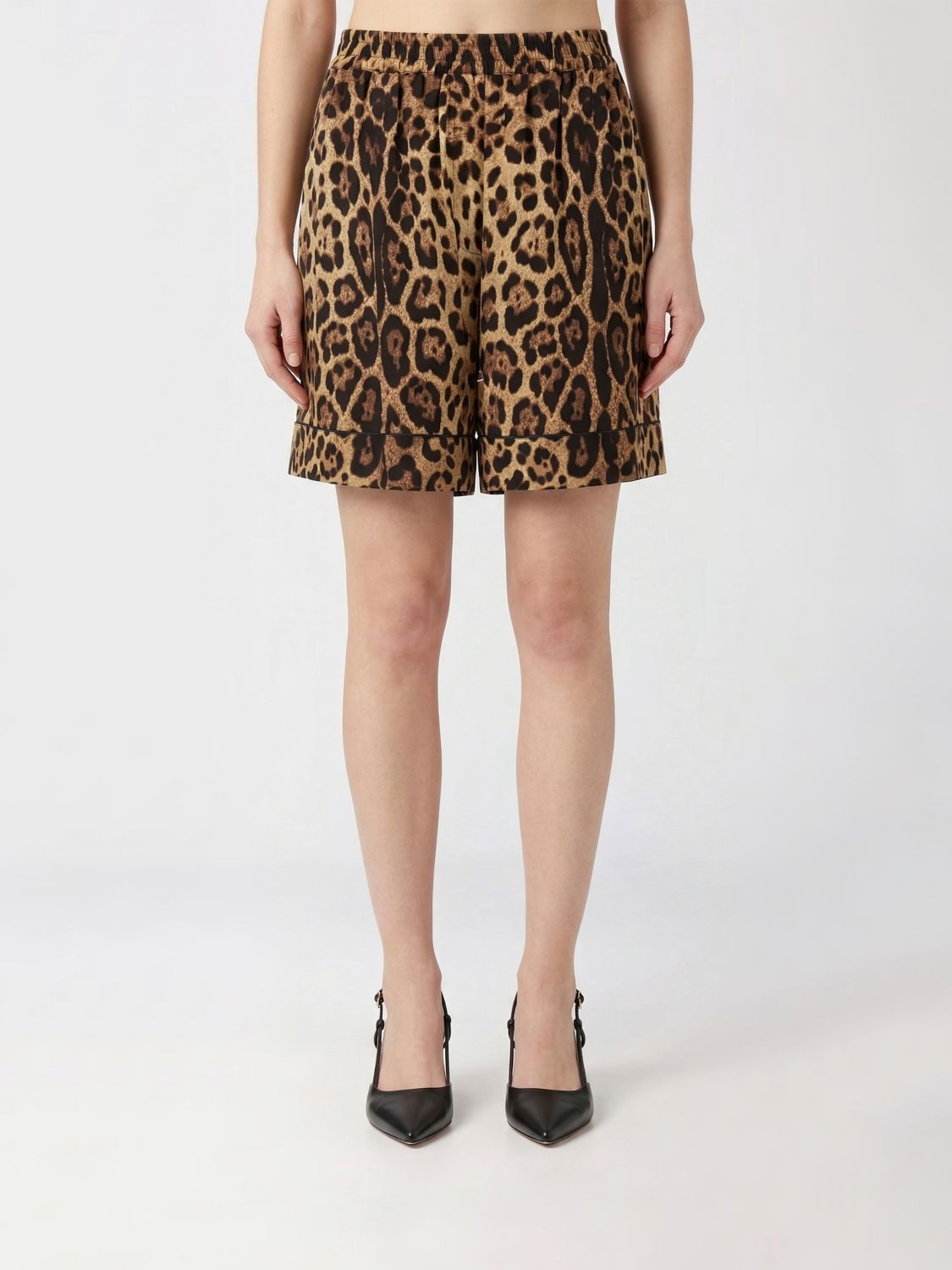 Dolce & Gabbana Animalier Silk Shorts · 48