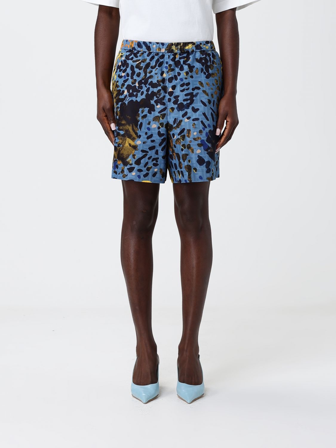 FENDI Pantaloncini in twill stampato