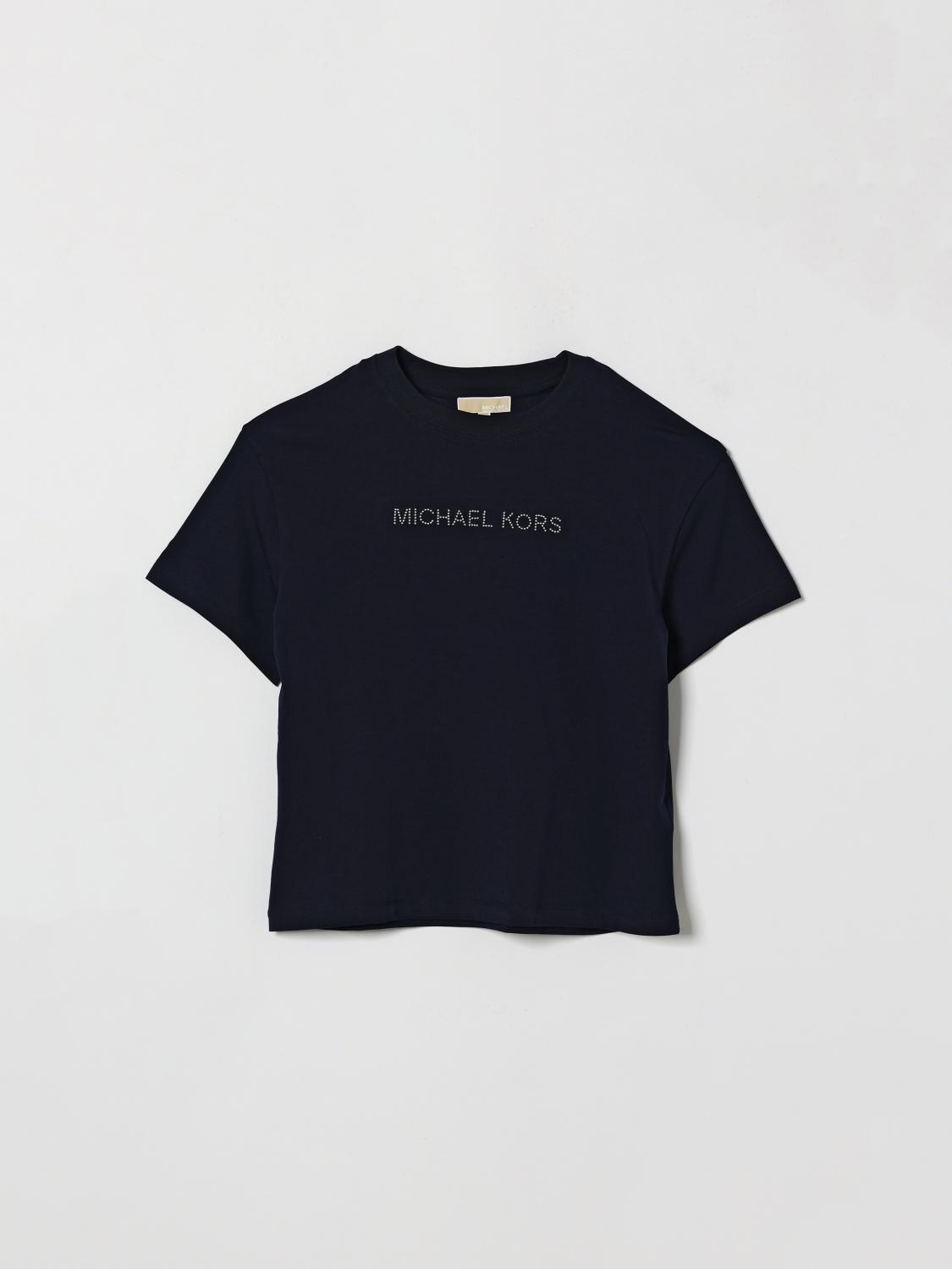 Michael Kors T-shirt in jersey di cotone con logo di micro borchie
