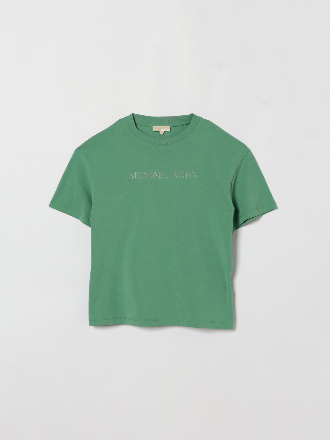 Michael Kors T-shirt in jersey di cotone con logo di micro borchie