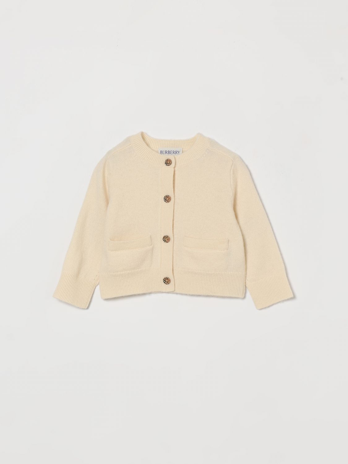 BURBERRY Wool and Cashmere Cardigan with Check Patches　BURBERRY チェックパッチ付きウール＆カシミアカーディガン BURBERRY