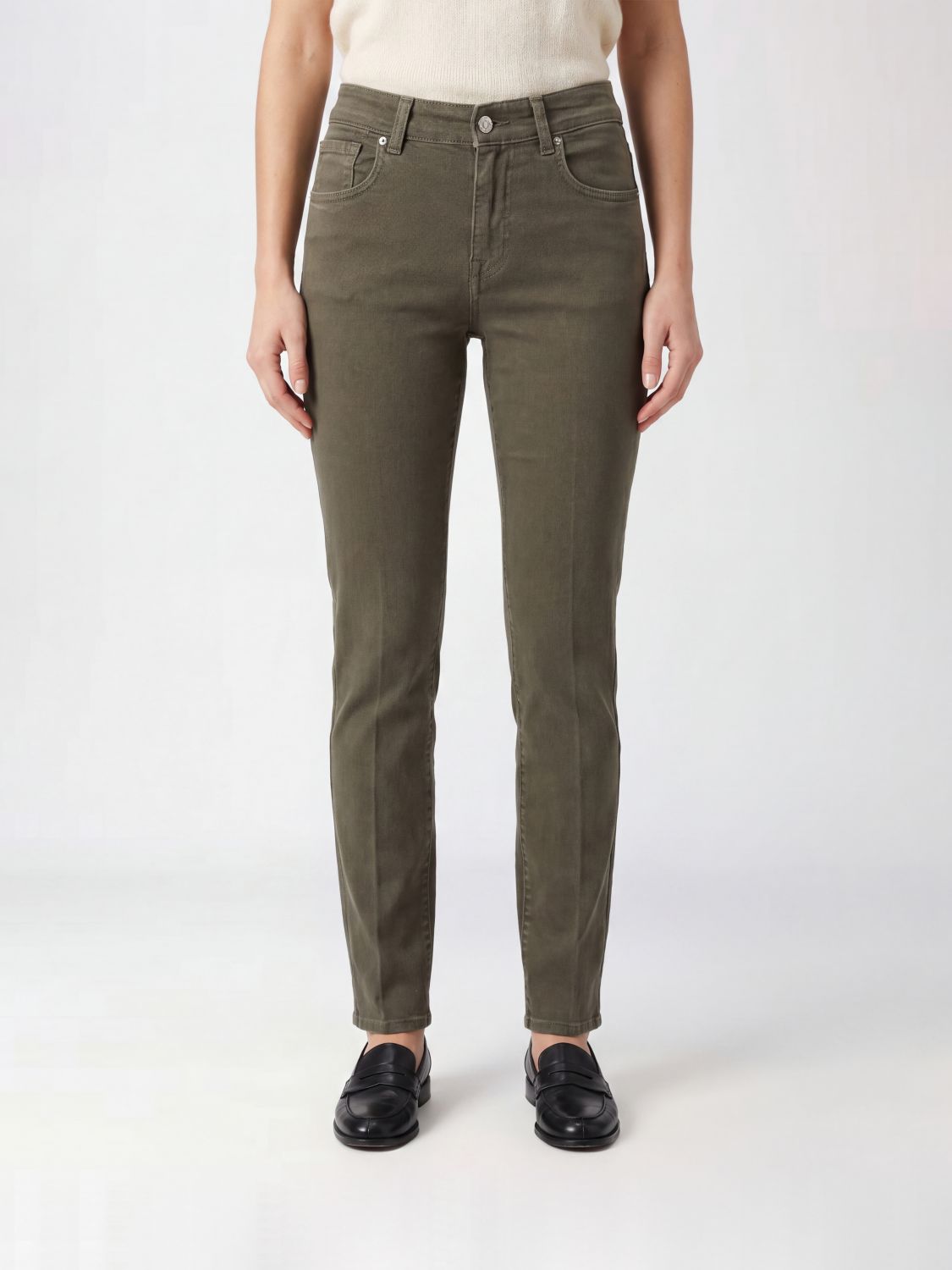 7 FOR ALL MANKIND Jeans cropped in denim di cotone