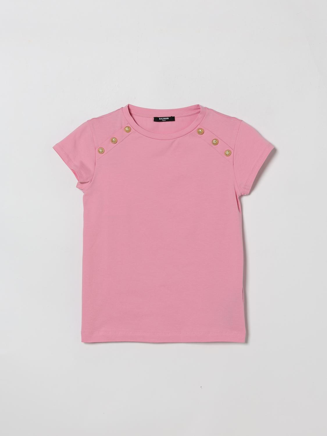 BALMAIN Baumwoll-T-Shirt mit Knöpfen