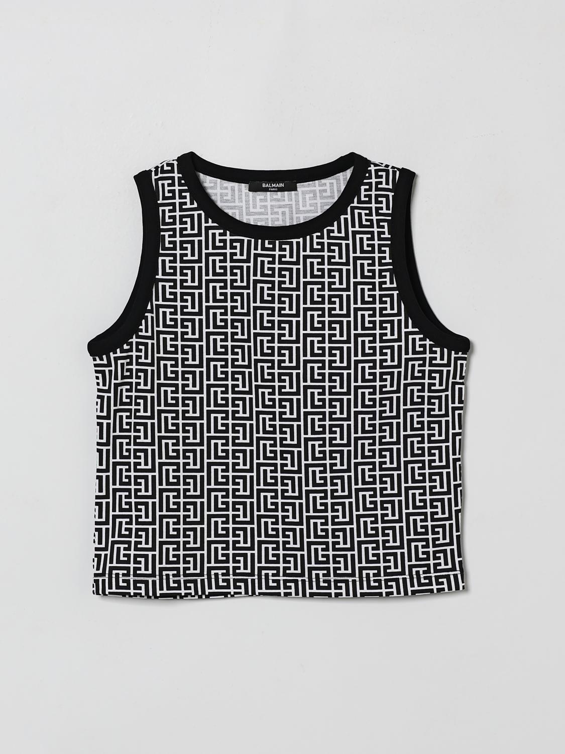 BALMAIN Baumwoll-Top mit Monogramm