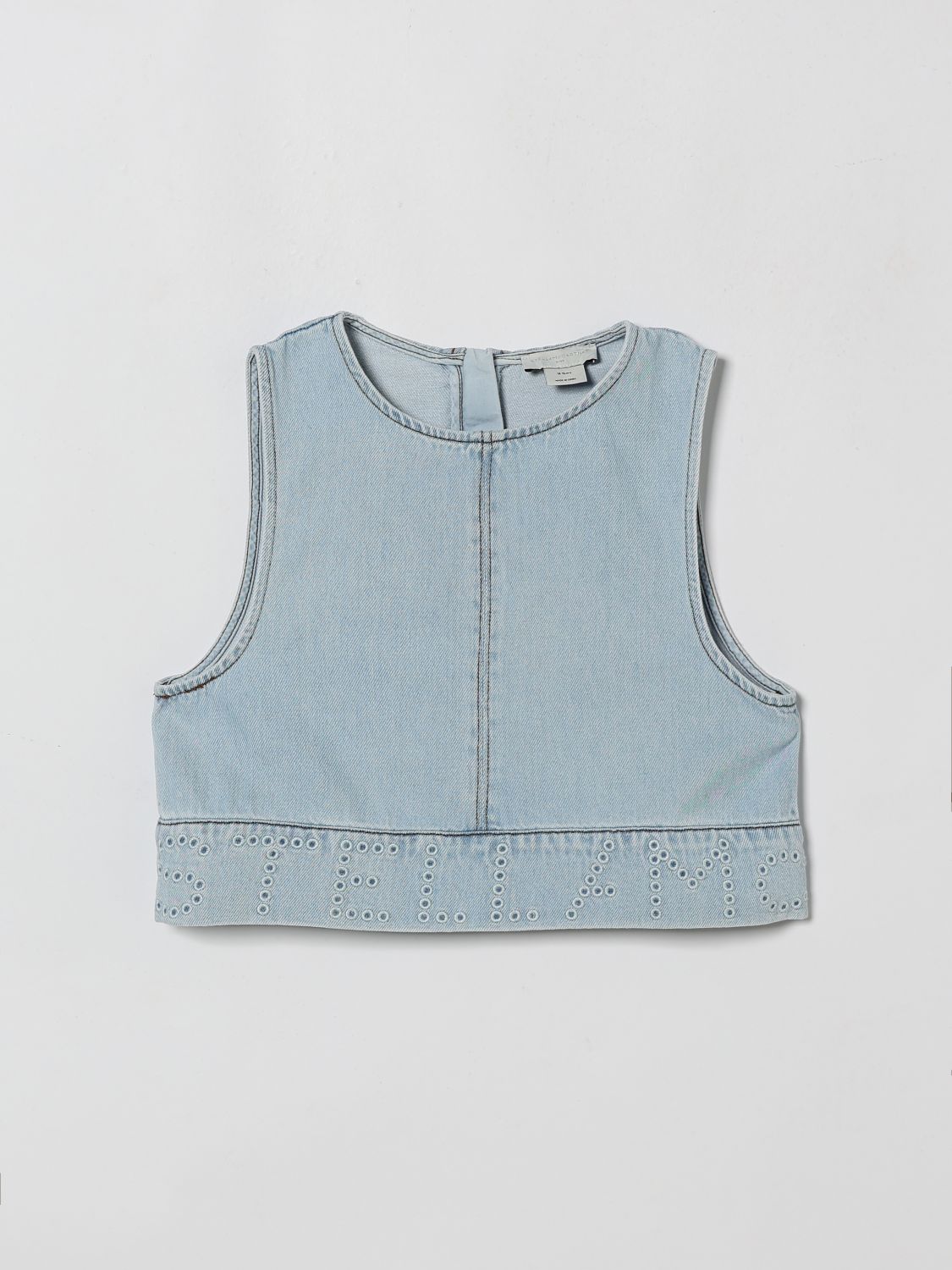 STELLA MCCARTNEY KIDS Denim Top with Perforated Logo　STELLA MCCARTNEY KIDS パンチングロゴ入りデニムトップ STELLA