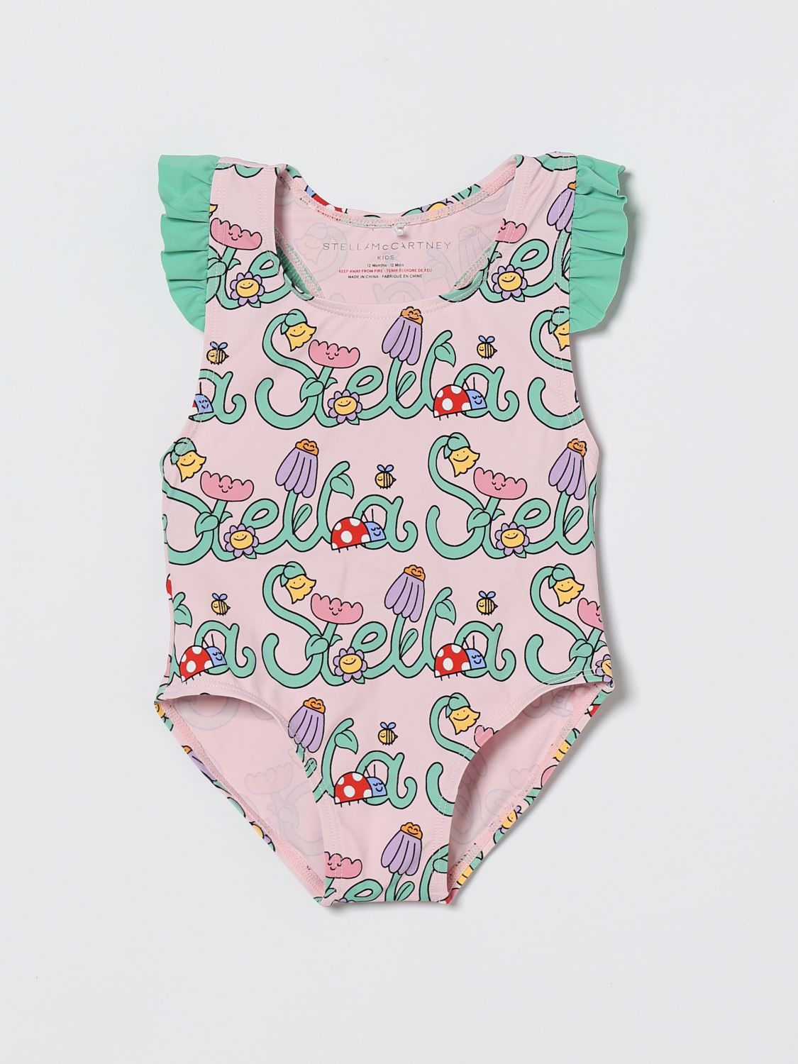 STELLA MCCARTNEY KIDS One-Piece Swimsuit in Polyamide with Logo　STELLA MCCARTNEY KIDS ロゴ入りポリアミド ワンピース水着 STELLA