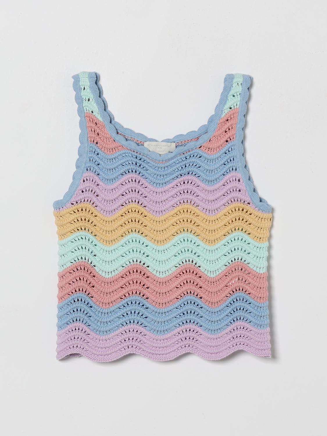 STELLA MCCARTNEY KIDS Multicolor Wave Cotton Knit Top　STELLA MCCARTNEY KIDS マルチカラー ウェーブ コットン ニット トップ STELLA