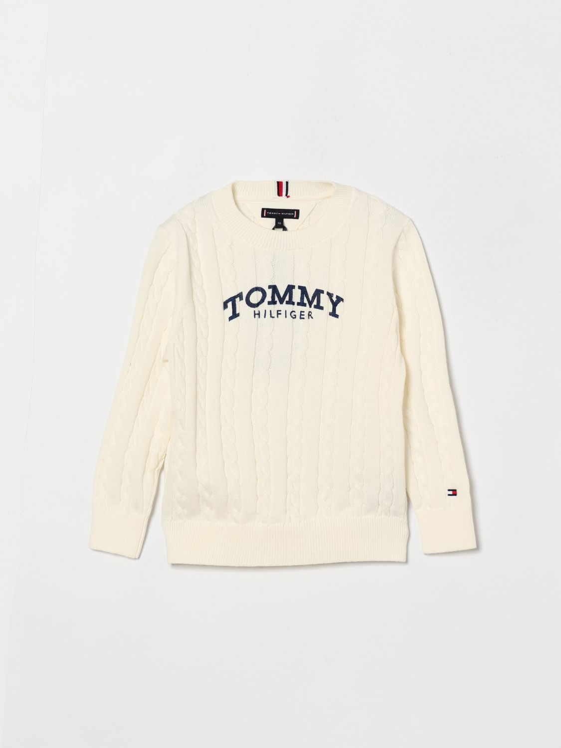 TOMMY HILFIGER Rundhals-Strickpullover mit Logo