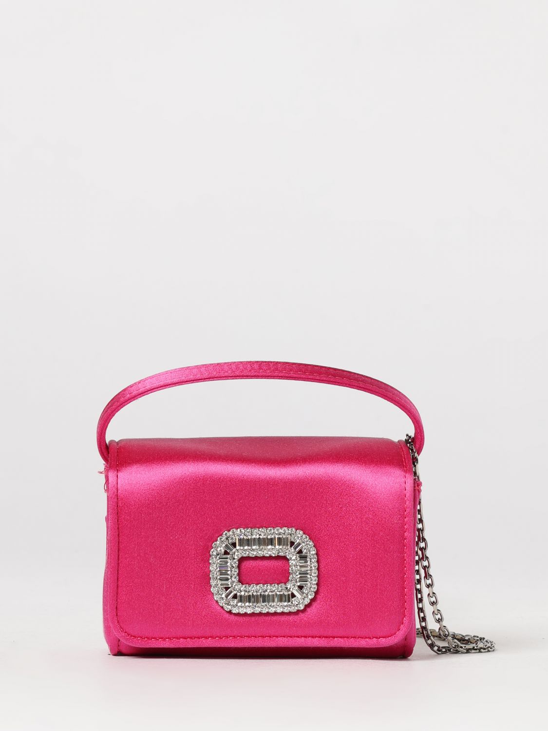 ROGER VIVIER Pilgrim Satintasche mit Juwelschnalle