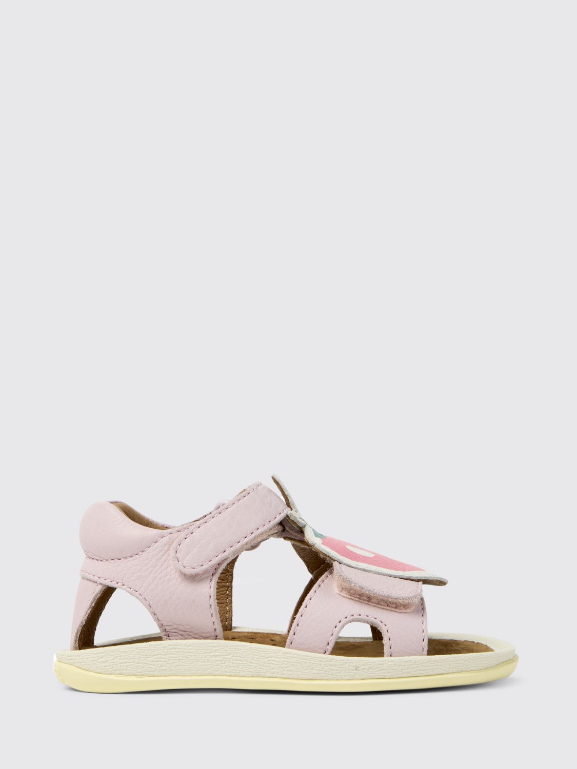 CAMPER Twins Ledersandalen mit Fruchtapplikationen