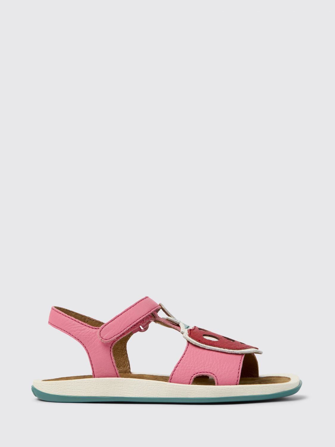 CAMPER Twins Ledersandalen mit Fruchtapplikationen