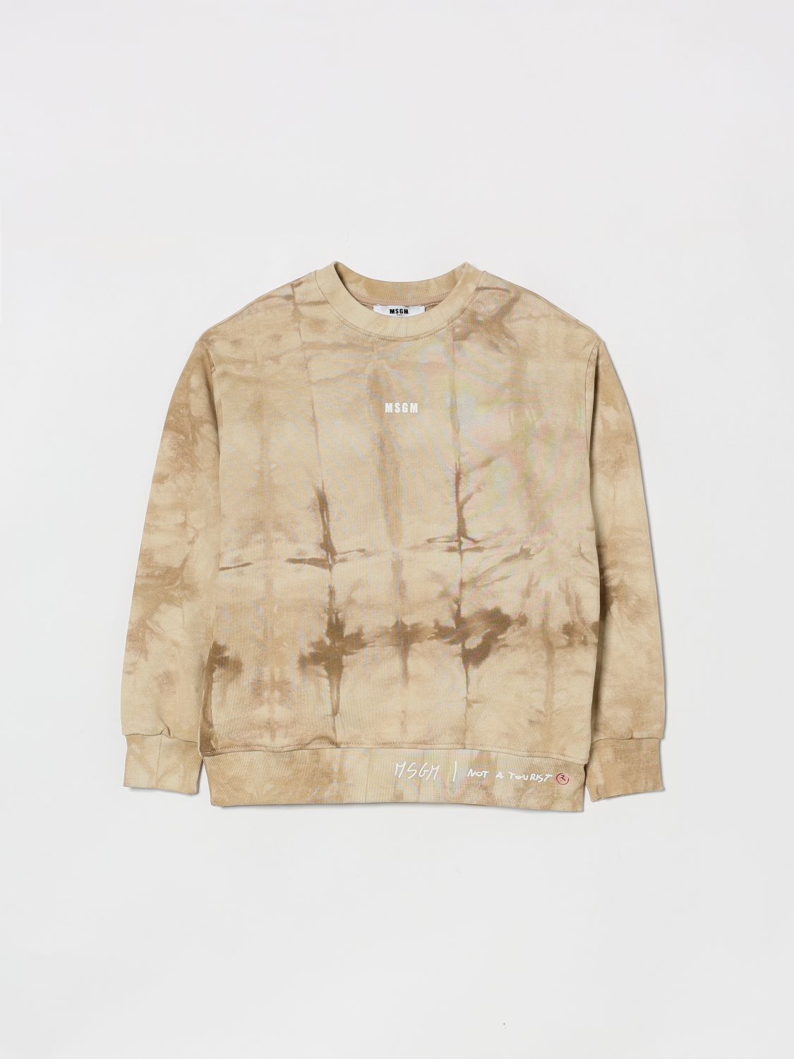 MSGM Kids Cotton Crewneck Sweatshirt with Abstract Print　MSGM キッズ コットン クルーネック スウェットシャツ アブストラクトプリント MSGM