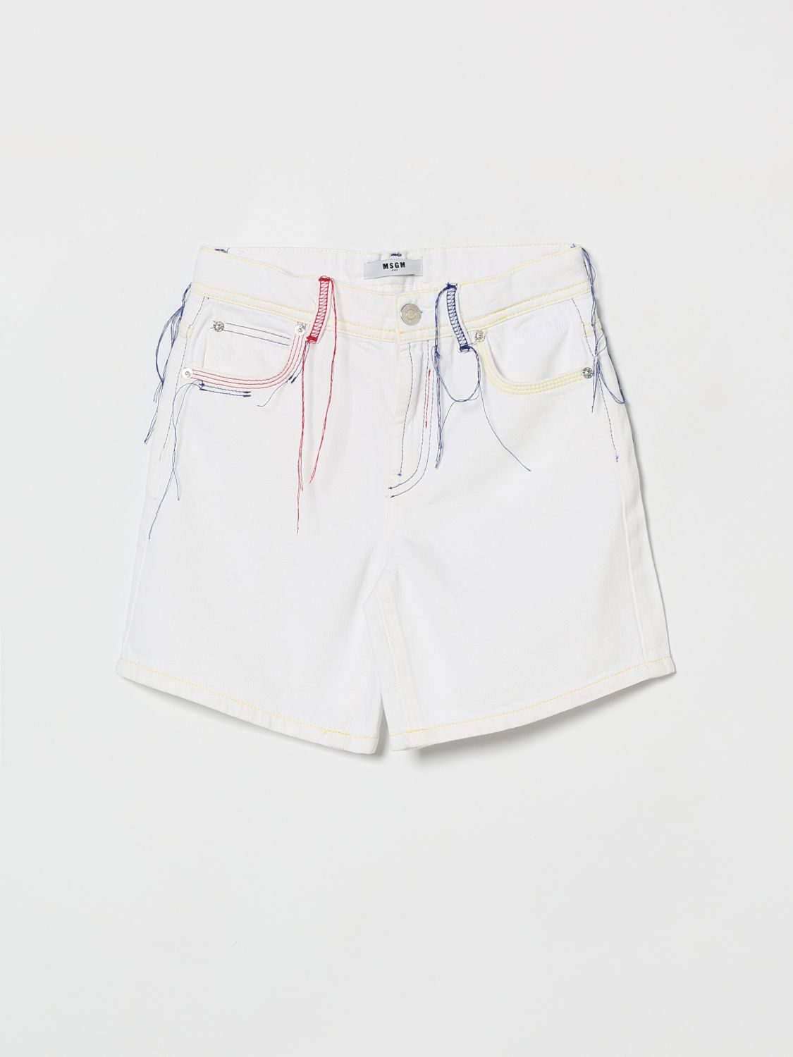 MSGM Kids Denim Shorts with Stitching　MSGM キッズ ステッチ入りデニムショートパンツ MSGM