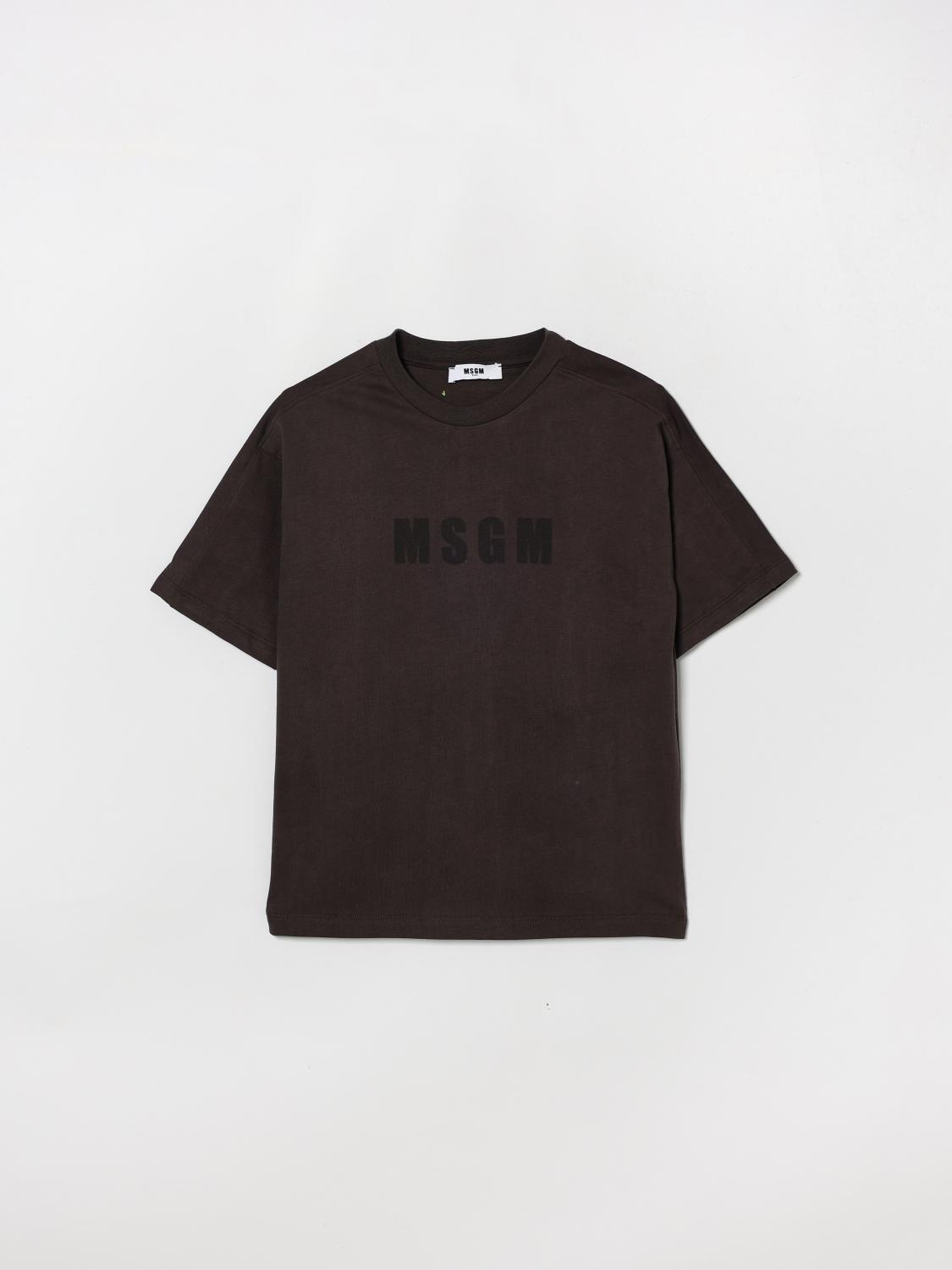 MSGM Kids Cotton T-shirt with Logo　MSGM キッズ ロゴ入りコットン T シャツ MSGM