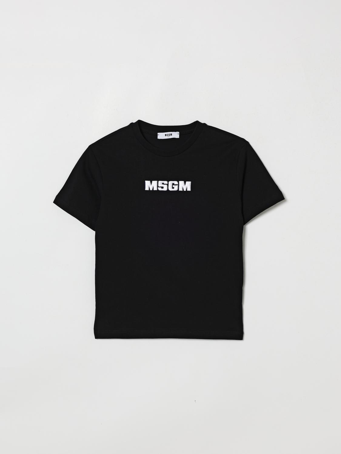 MSGM Kids Cotton T-Shirt With Logo　MSGM キッズ コットン T シャツ ロゴ入り MSGM