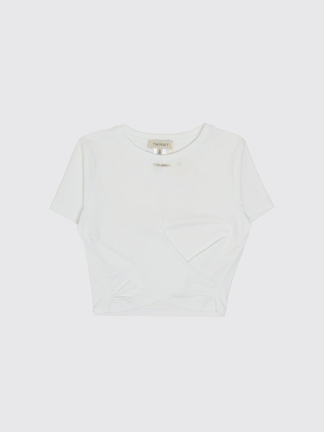 Twinset T-shirt in cotone drappeggiata