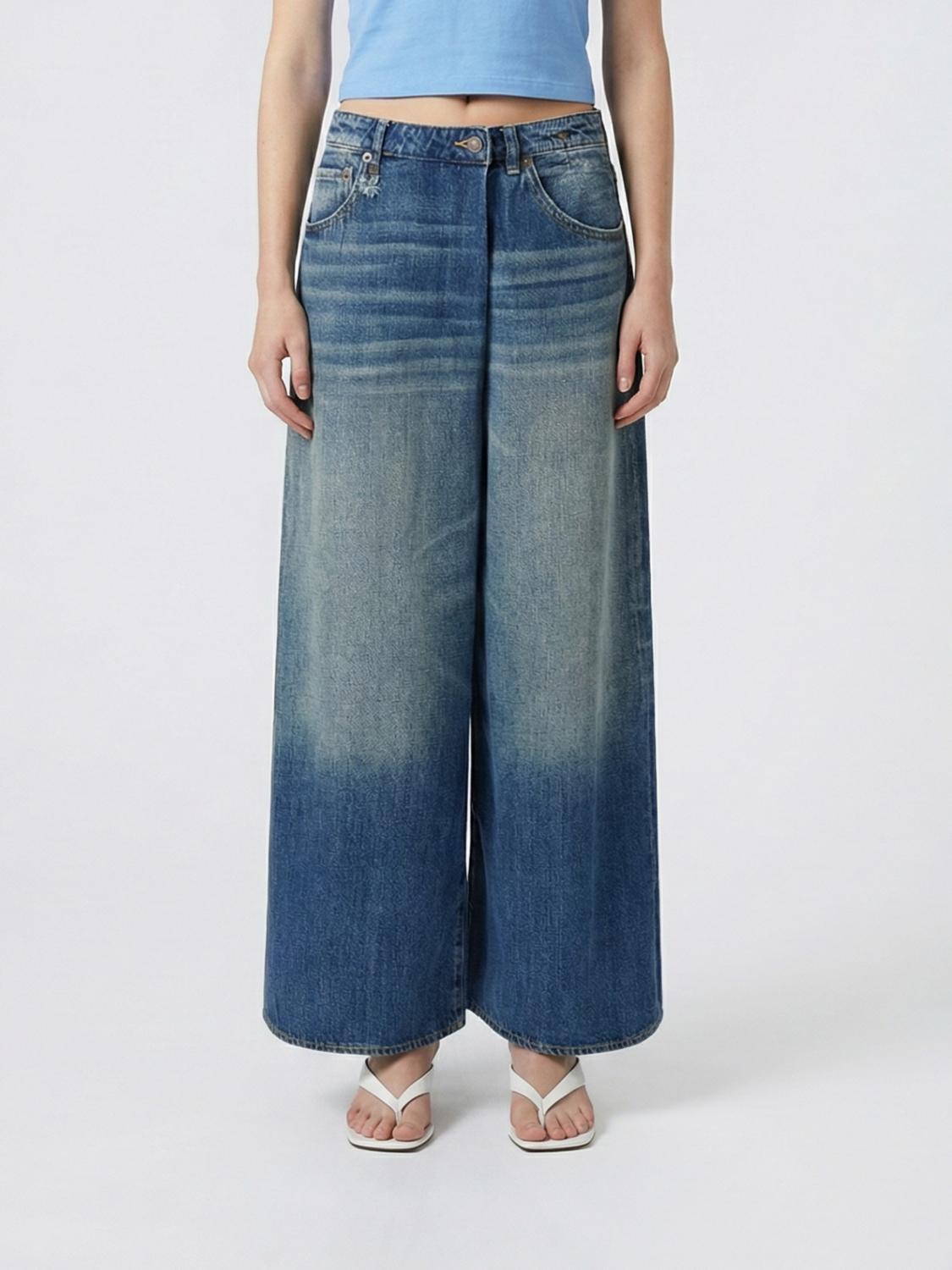 R13 Nico Wrap Palazzo Jeans aus Baumwolldenim