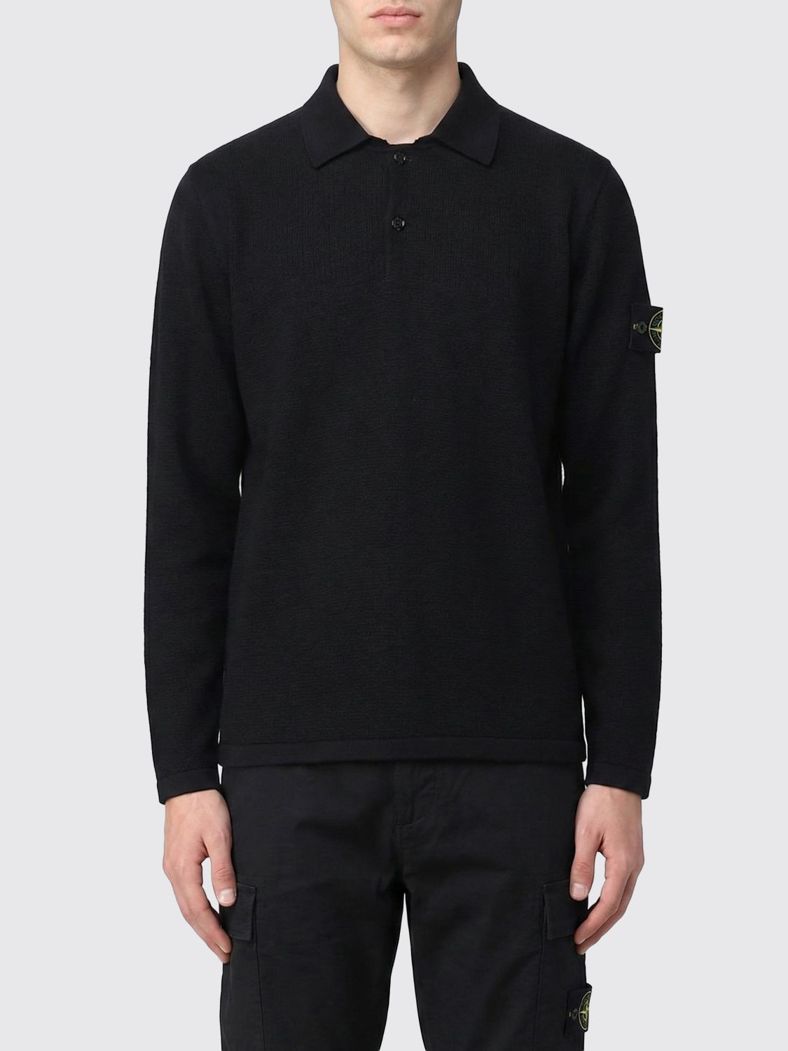 STONE ISLAND Fine Knit Cotton Polo Shirt　STONE ISLAND ファインニットコットンポロシャツ STONE