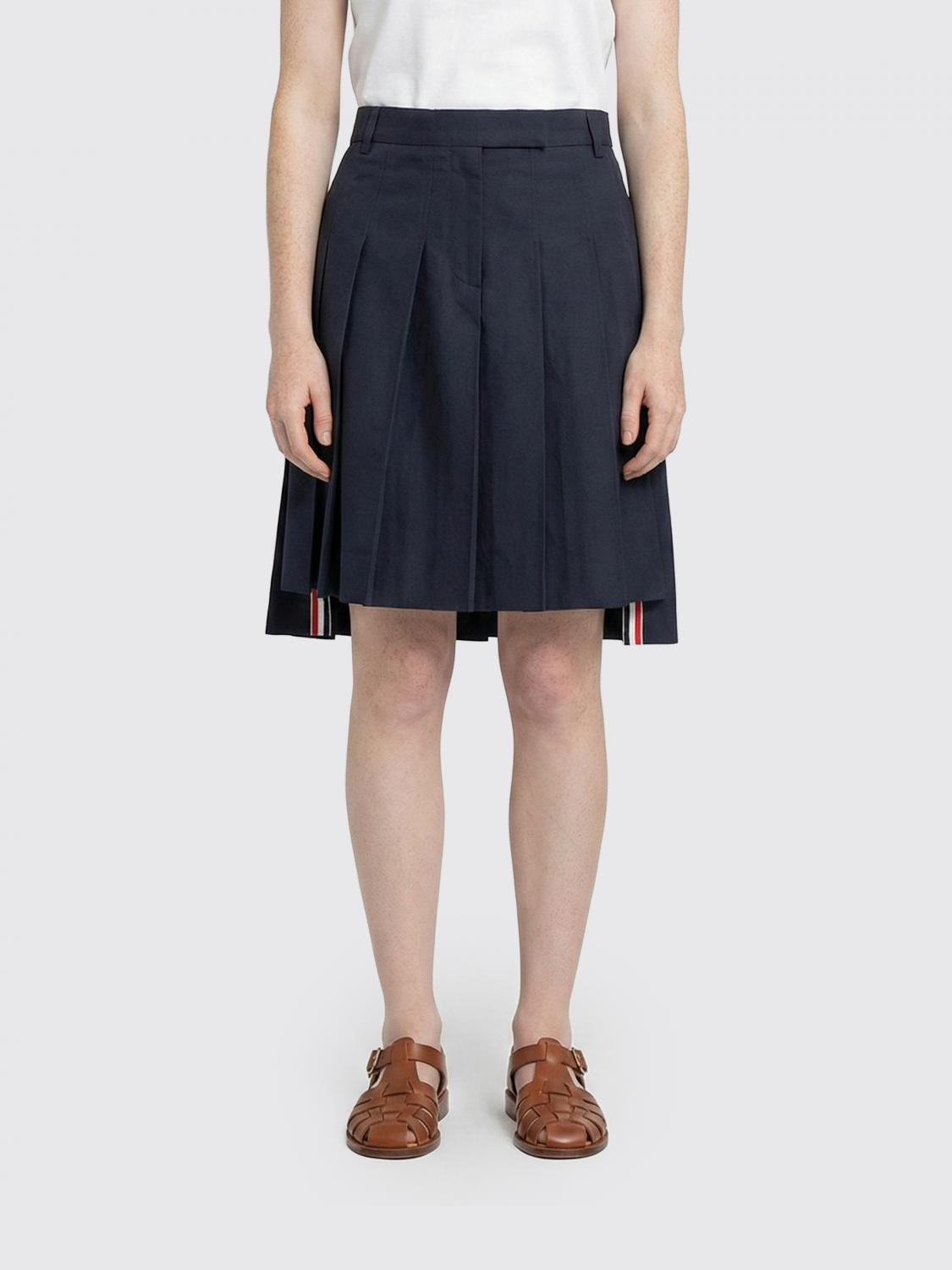 THOM BROWNE Cotton Pleated Skirt