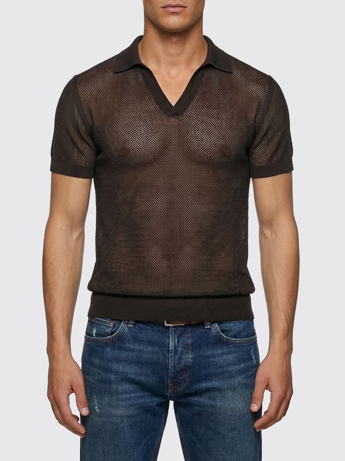 TOM FORD Polohemd aus Baumwolle und Seide