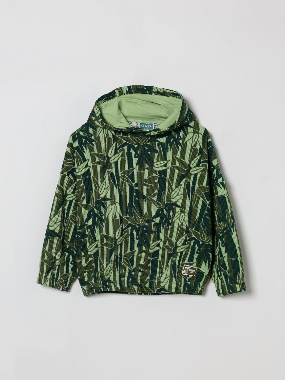 Kenzo Kids Cotton Hoodie With Bamboo Print　ケンゾー キッズ コットン パーカー バンブー プリント Kenzo