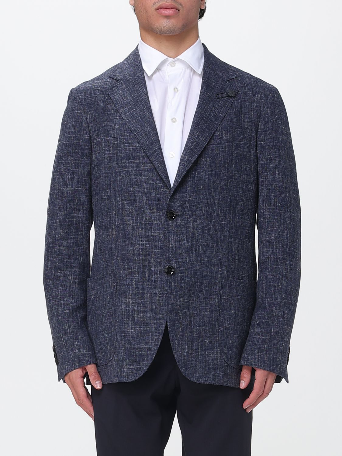 Lardini Single-Breasted Blazer in Wool Linen and Silk · 52
