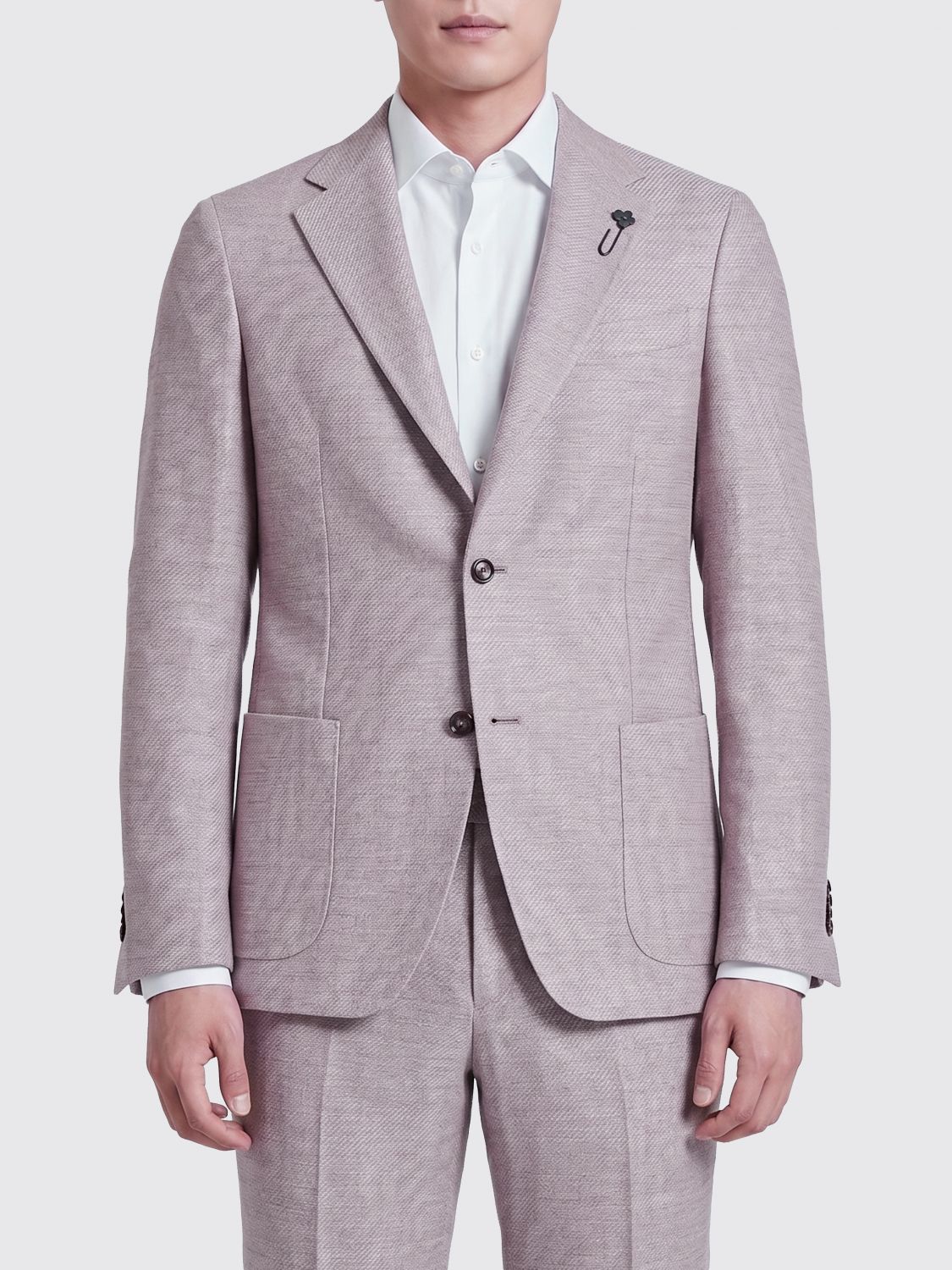 Lardini Single-Breasted Blazer in Virgin Wool and Linen